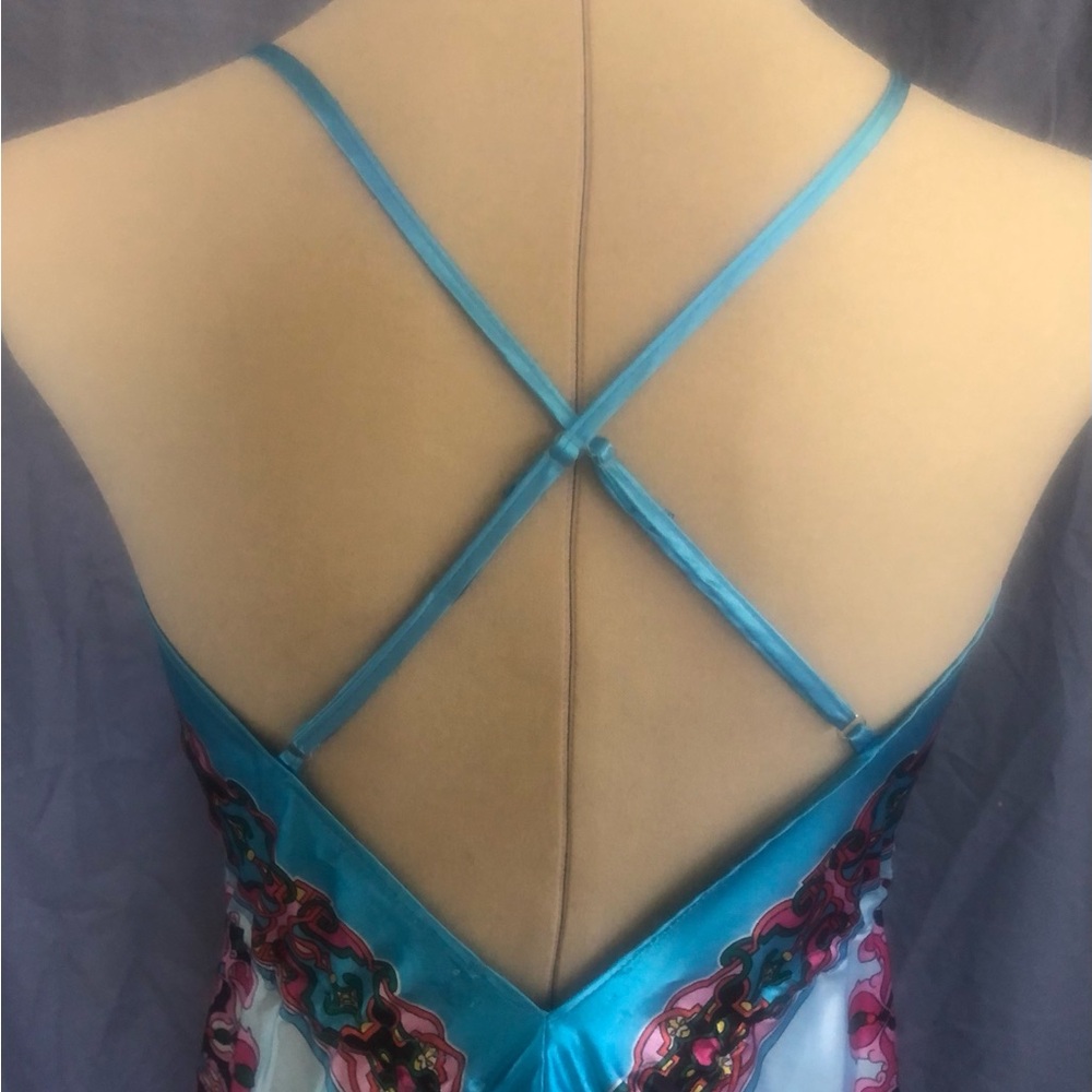 Blue and Pink Spaghetti Strap Maxi Sundress - Picture 5 of 16